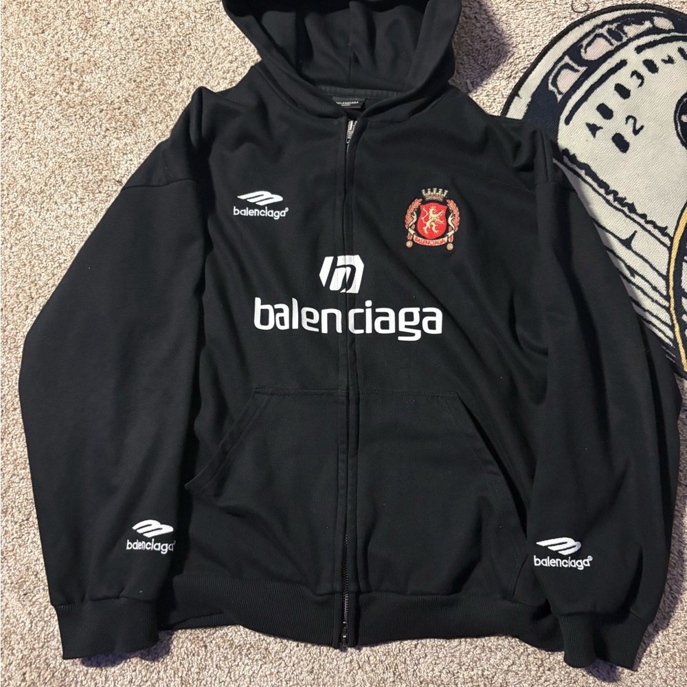 Balenciaga Black Soccer Zip-Up